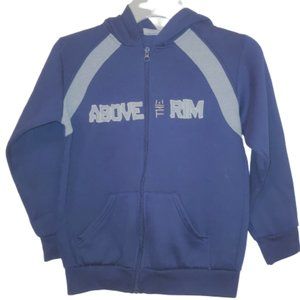 Above the Rim navy gray white zip up Hoodie M 8 10